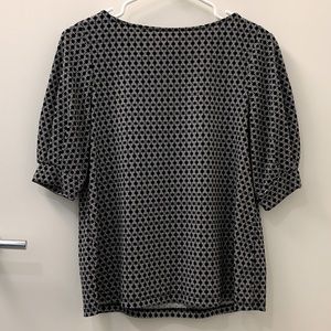 H&M Black and White Patterned Blouse